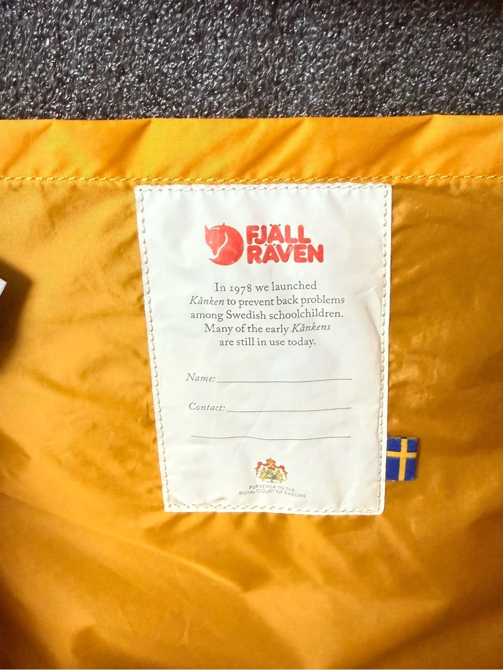 Fjall Raven Kånken Unisex Mustard Yellow Everyday Outdoor Backpack